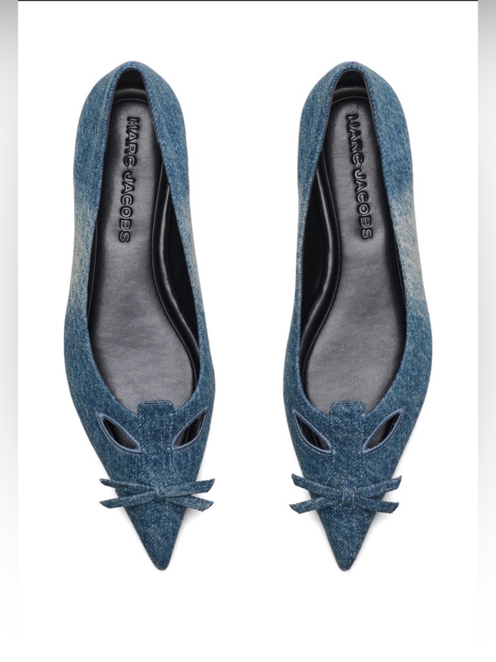 Marc Jacobs Denim Pointed-Toe Ballet Flats in Blue. NWB - size 41